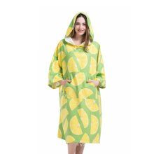 Unisex Surf Changing Robe Beach Hooded Surf Poncho In Towel For Adult